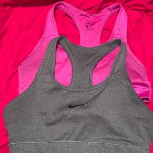 Razorback pink and gray Nike sport bra. Both Large